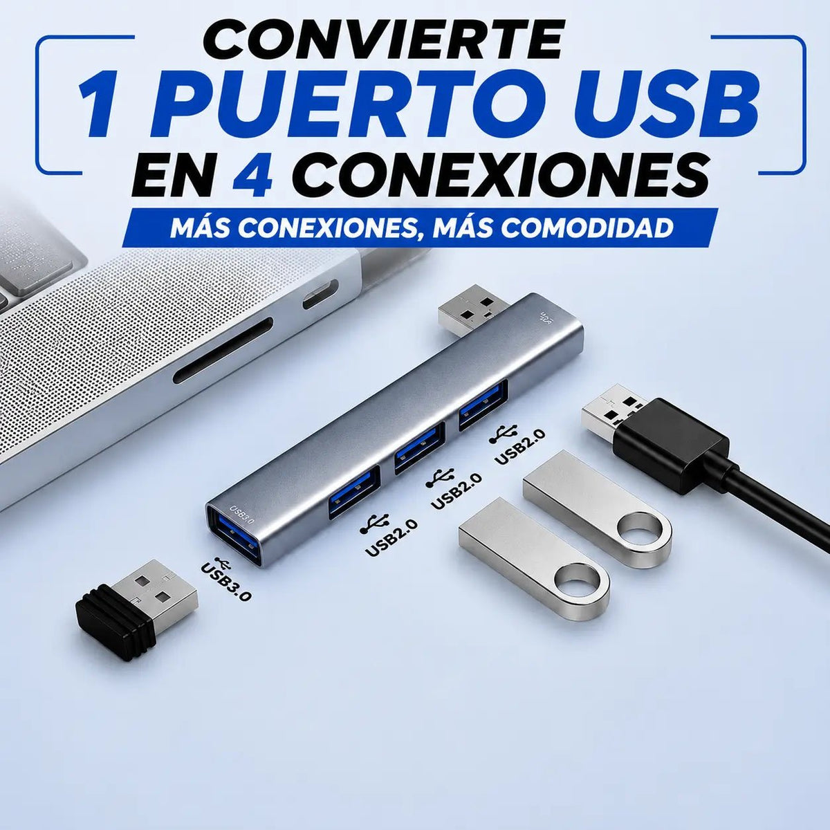 ¿Te quedaste sin puertos USB en tu computador?