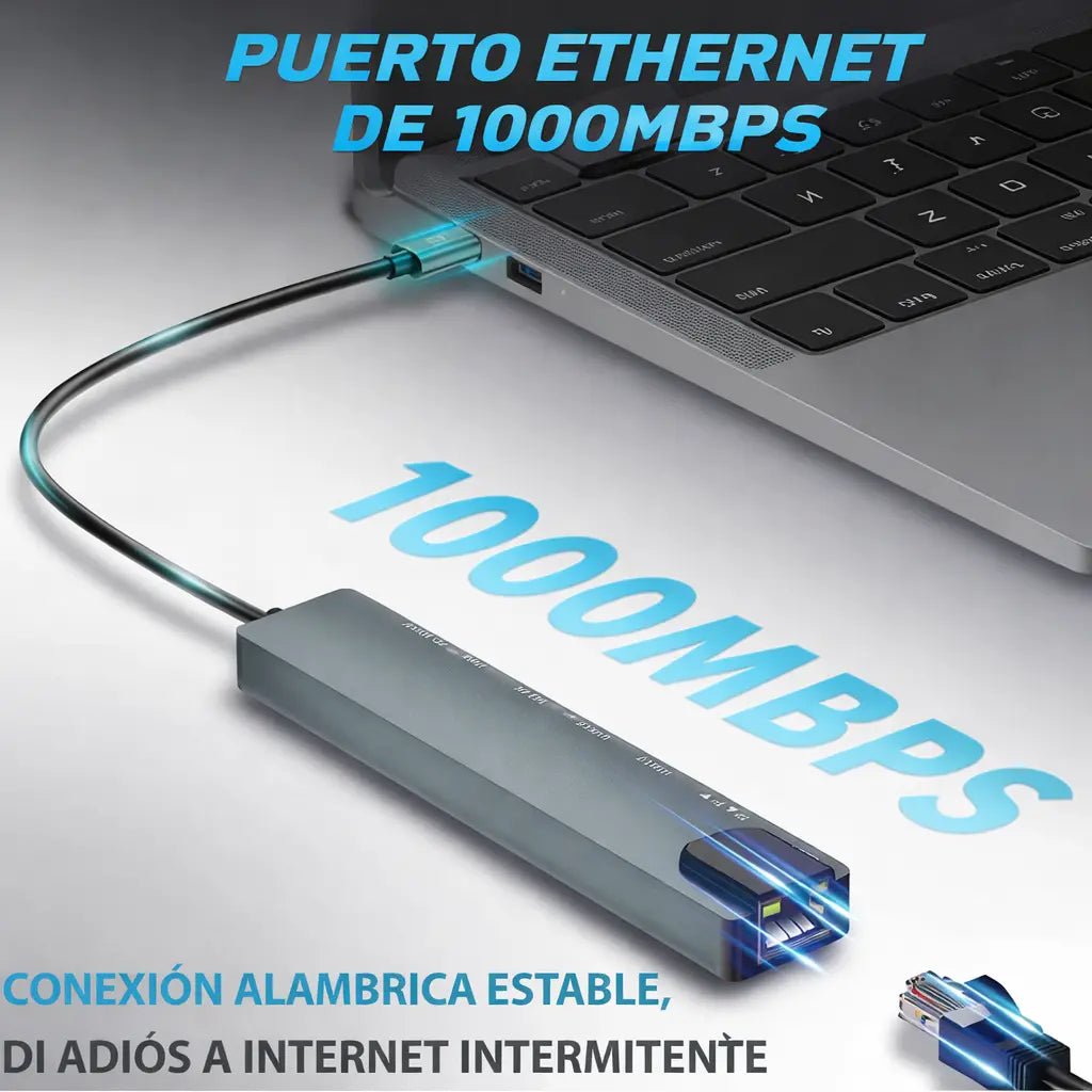Hub Usb 8 en 1 Adaptador Multitoma HDMI 4K