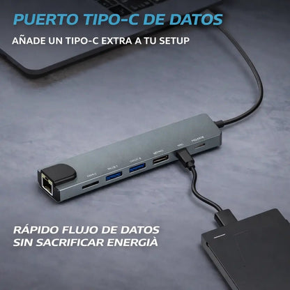 Hub Usb 8 en 1 Adaptador Multitoma HDMI 4K